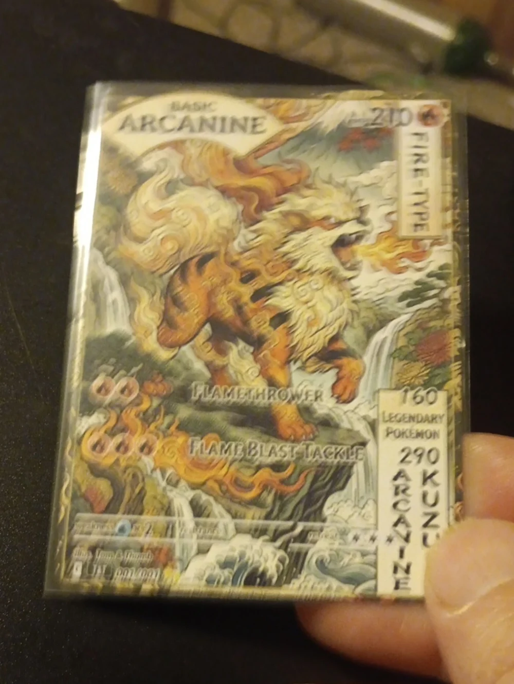 Pokemon Arcanine Trading Card - Orange, White, Gold, Brown